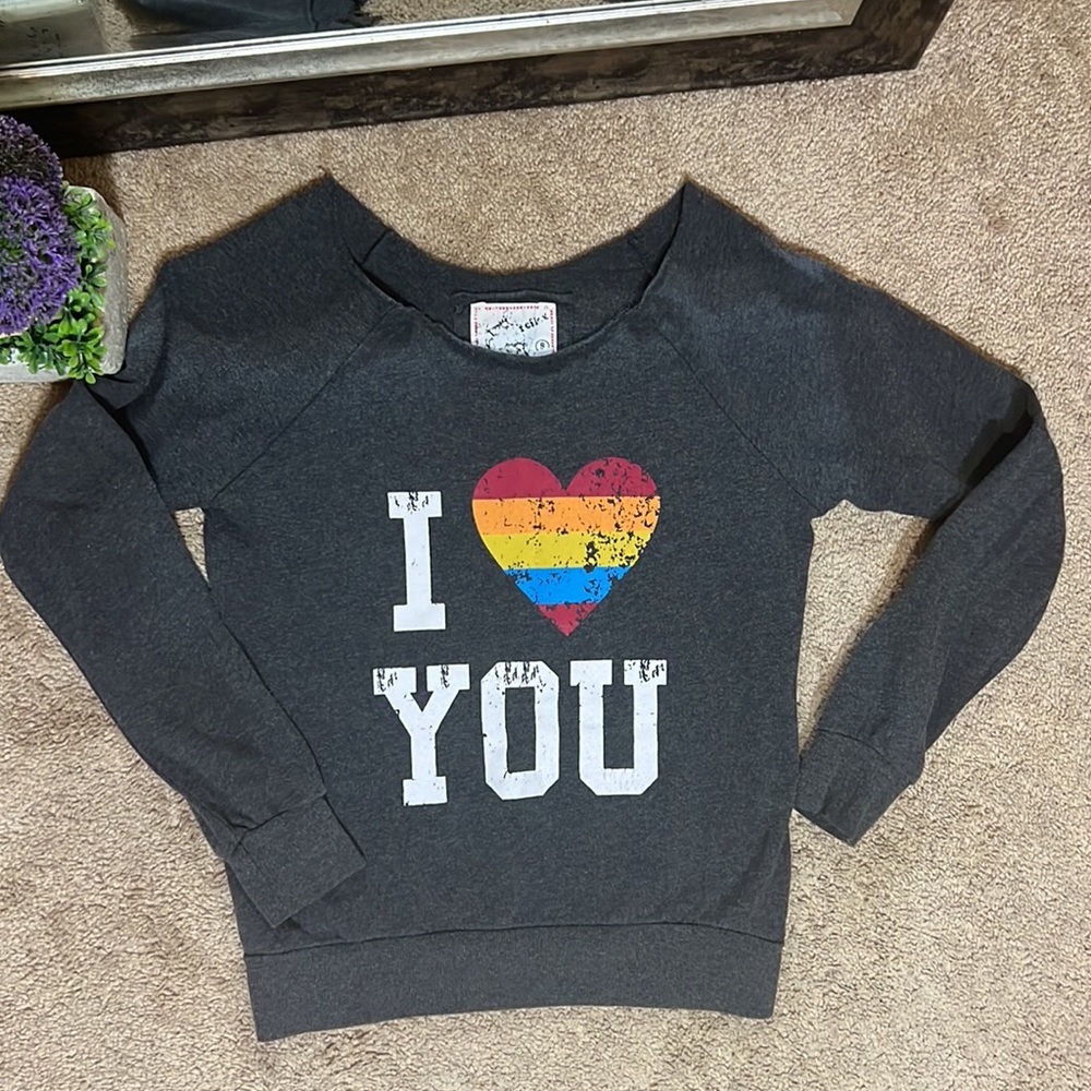 Collarless sweatshirt S